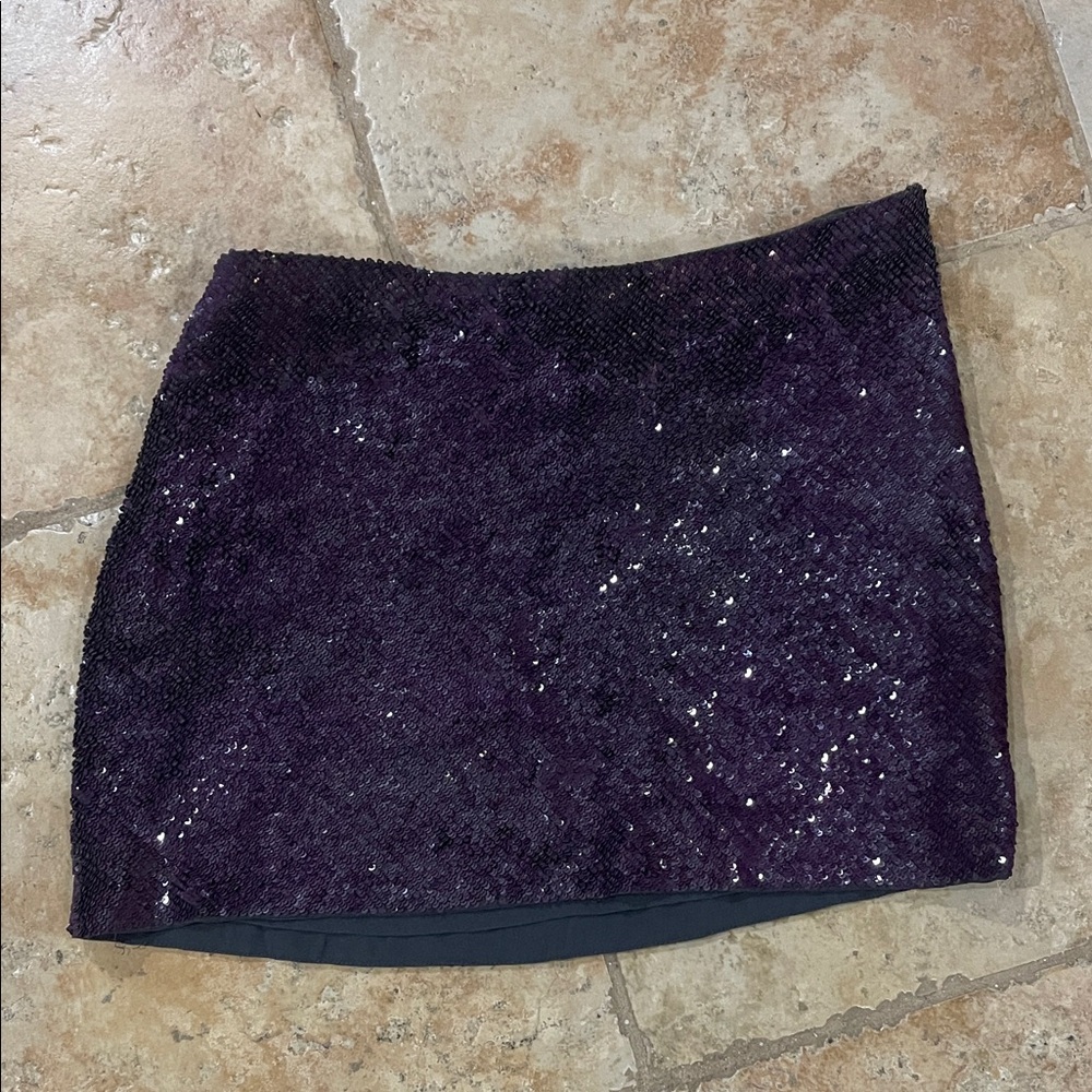 Haute Hippie Sparkling Dark Purple Mini Skirt
